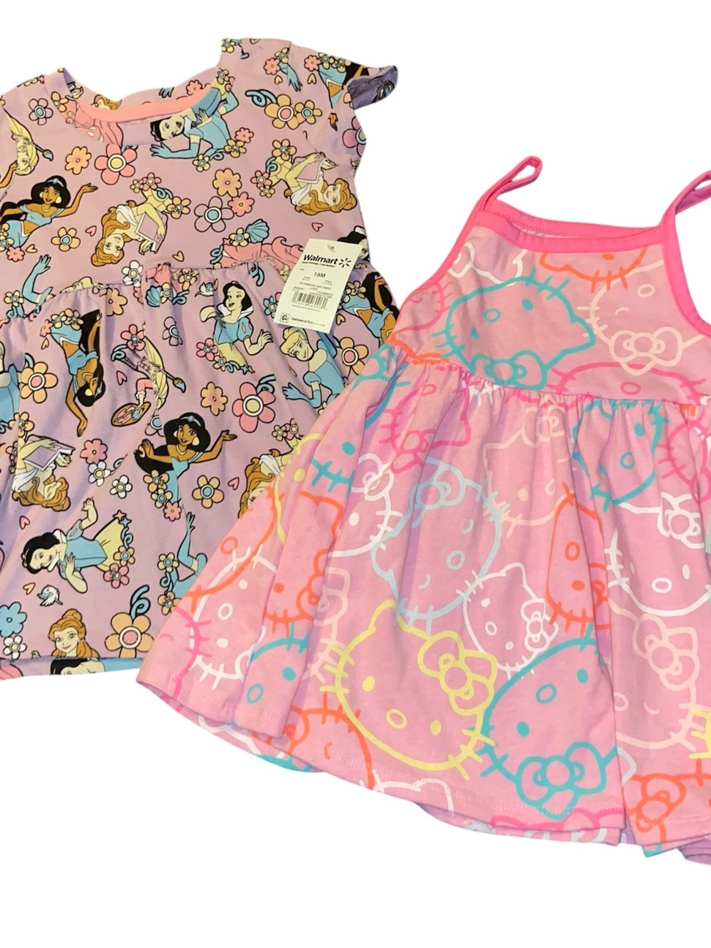 NWT - Girls Pink Hello Kitty & Disney Princess Dress Duo - 18 MO.